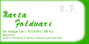 marta foldvari business card